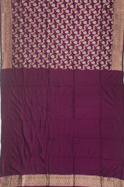 Banarasi Silk Jaal And Butta Purple Saree