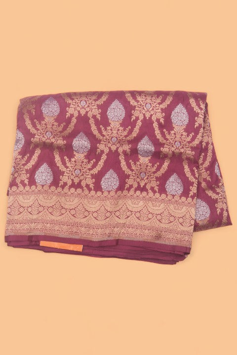 Banarasi Silk Brocade Lilac Saree