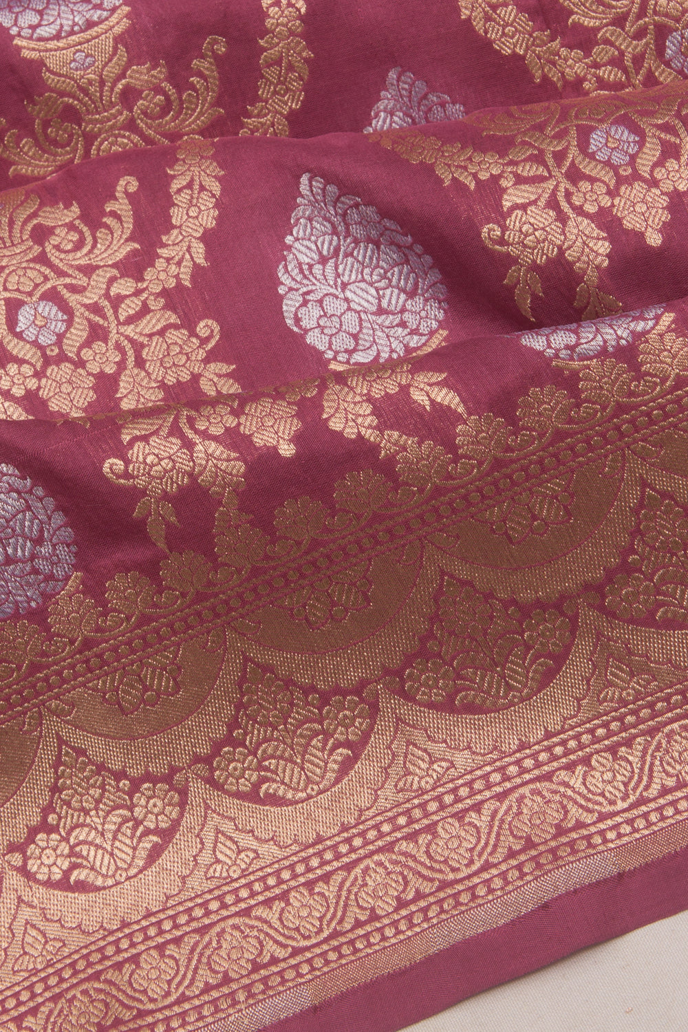 Banarasi Silk Brocade Lilac Saree