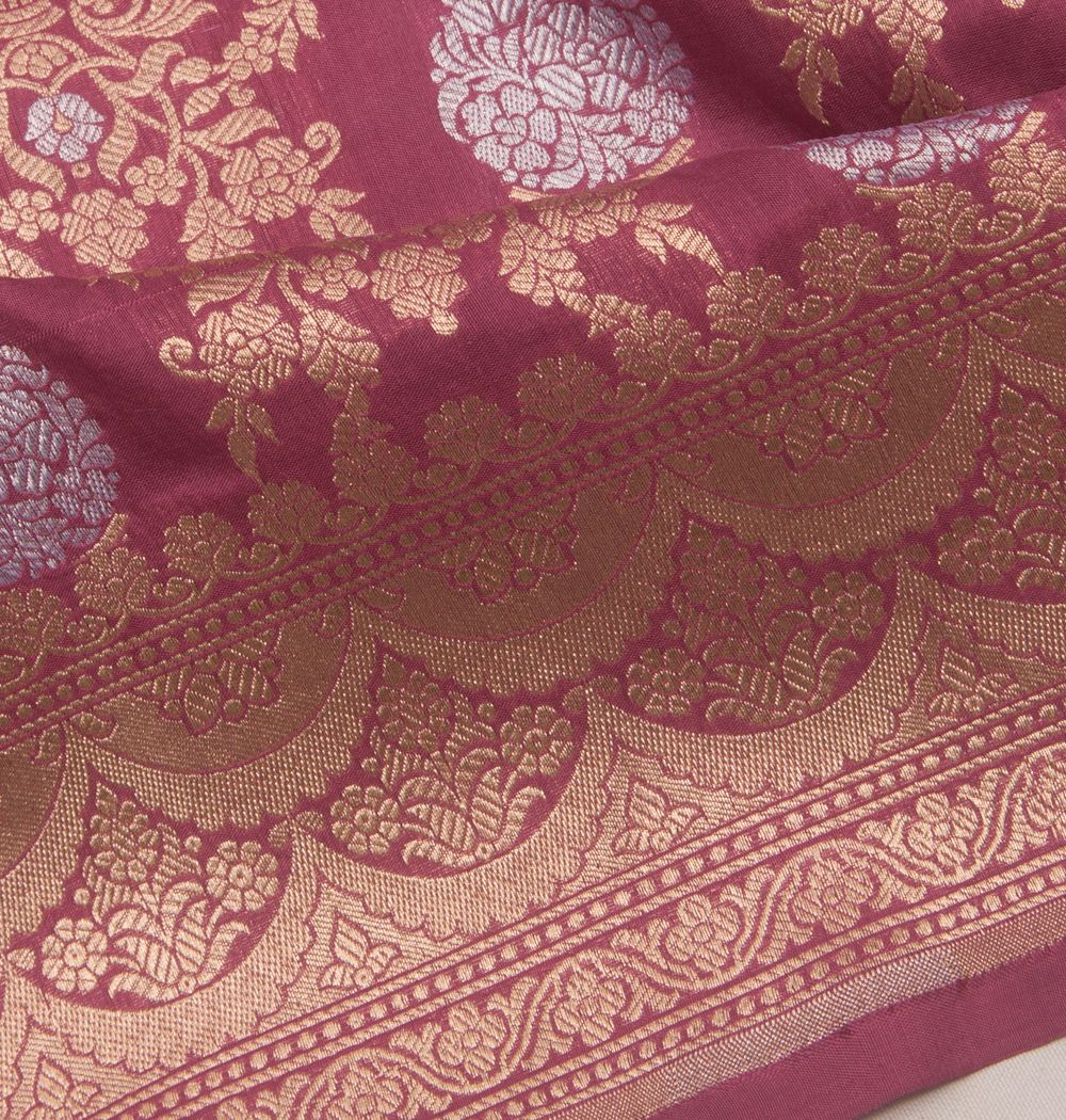 Banarasi Silk Brocade Lilac Saree