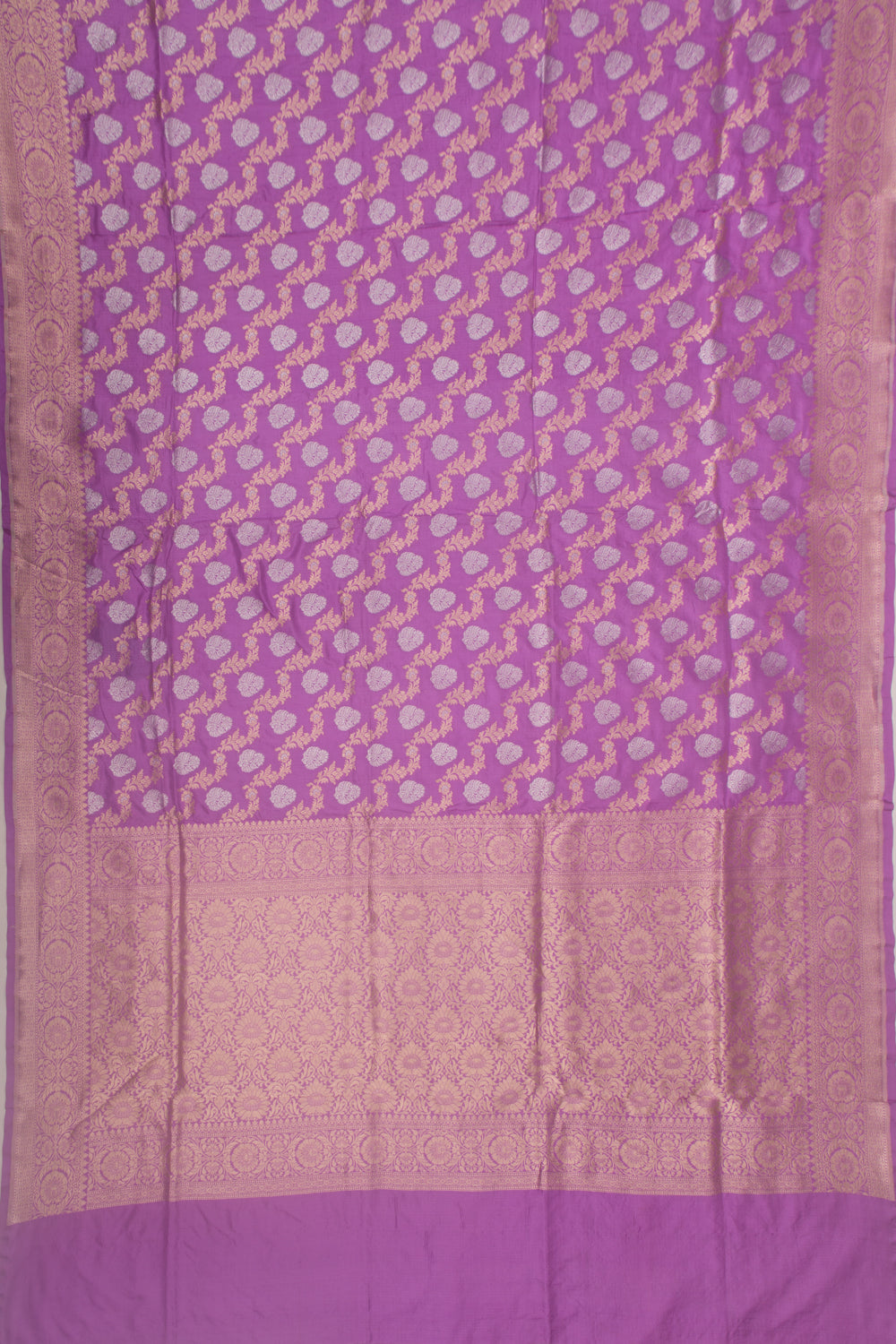 Banarasi Silk Jaal And Butta Lanvender Saree