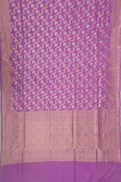 Banarasi Silk Jaal And Butta Lanvender Saree