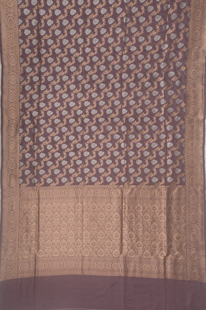 Banarasi Silk Jaal And Butta Grey Saree