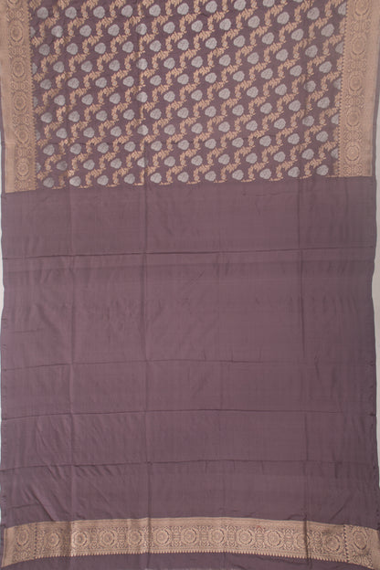 Banarasi Silk Jaal And Butta Grey Saree