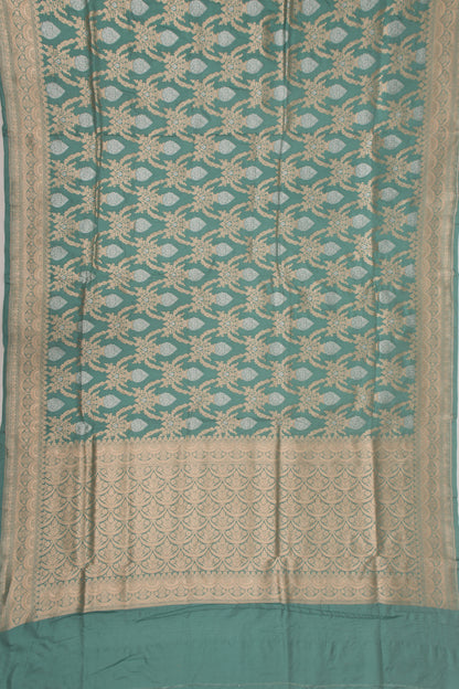 Banarasi Silk Brocade Teal Blue Saree