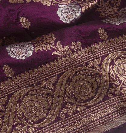 Banarasi Silk Jaal Purple Saree