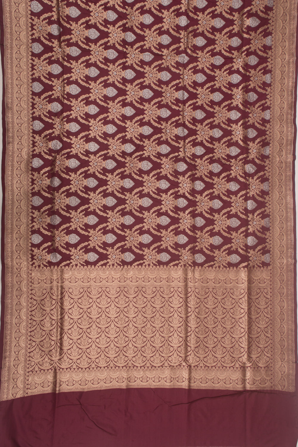 Banarasi Silk Brocade Burgundy Saree