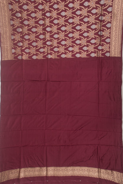 Banarasi Silk Brocade Burgundy Saree