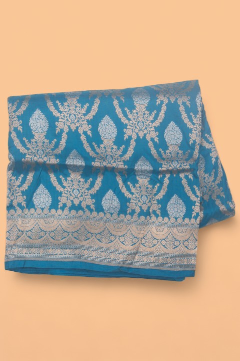Banarasi Silk Brocade Sky Blue Saree