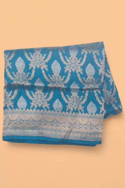 Banarasi Silk Brocade Sky Blue Saree