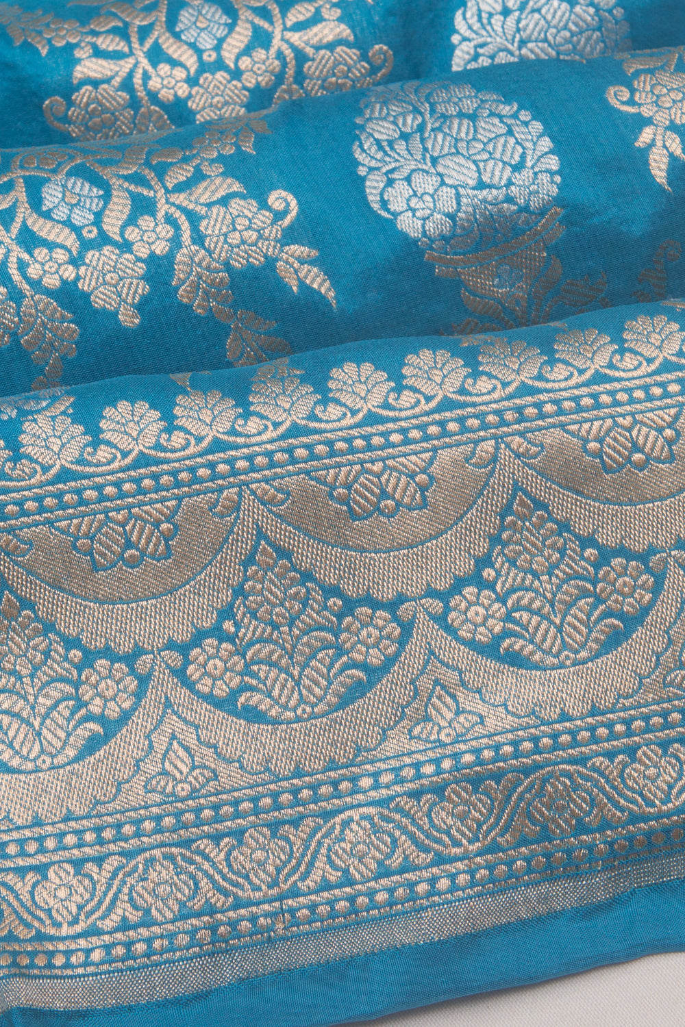 Banarasi Silk Brocade Sky Blue Saree