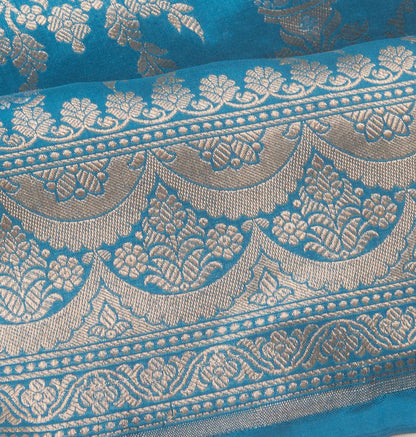 Banarasi Silk Brocade Sky Blue Saree
