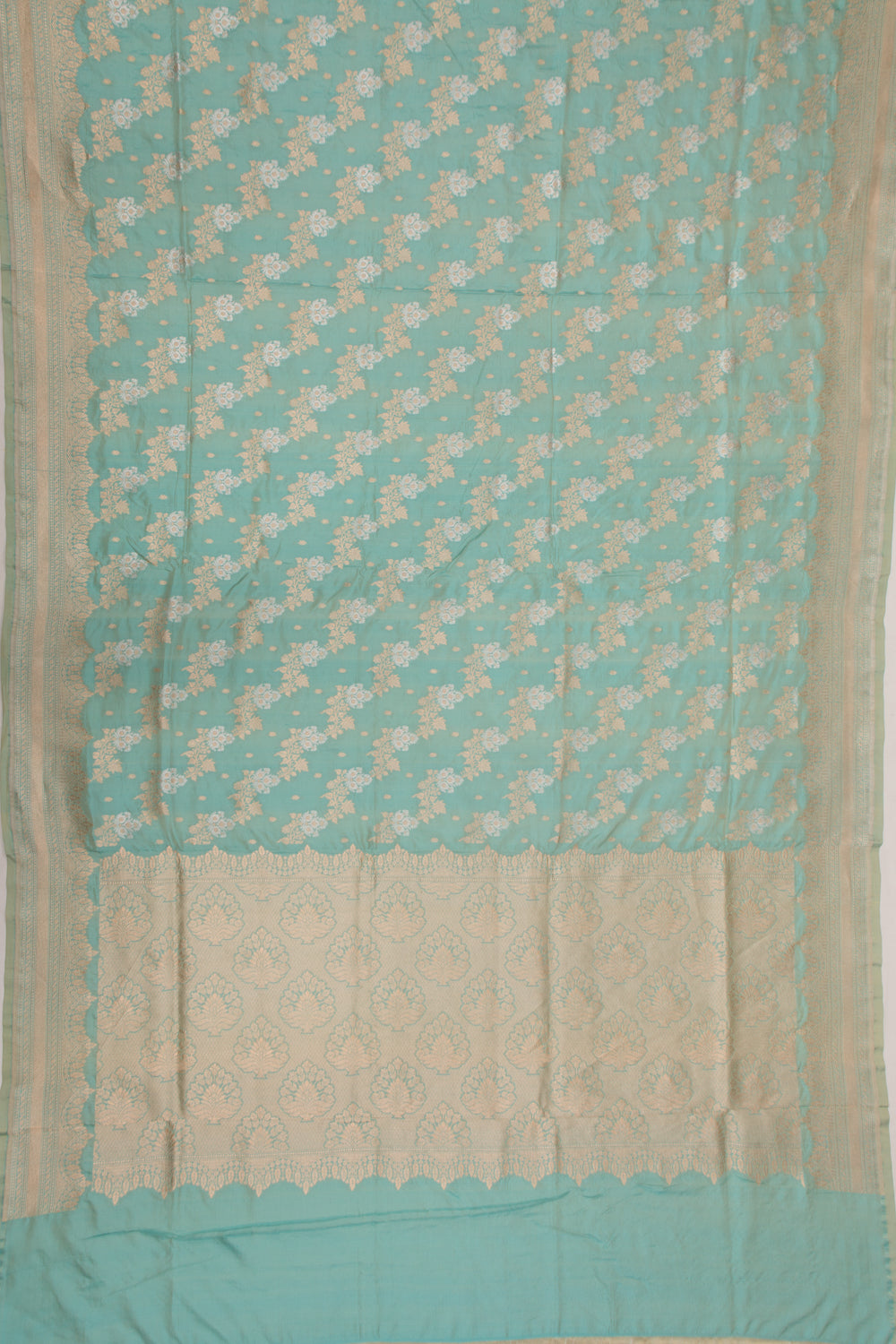 Banarasi Silk Jaal Pastel Blue Saree