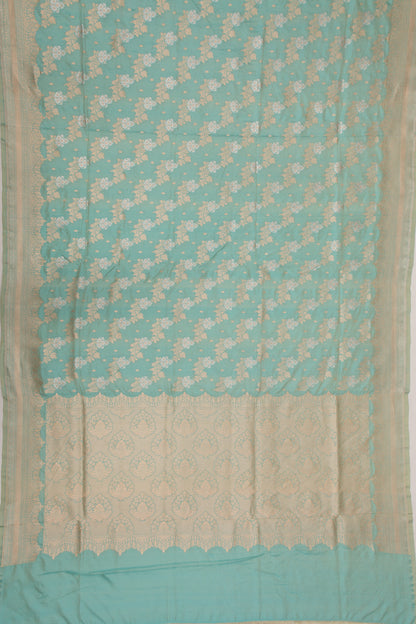 Banarasi Silk Jaal Pastel Blue Saree