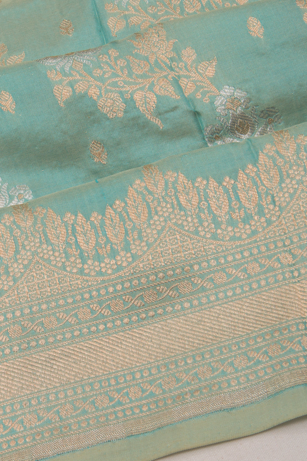 Banarasi Silk Jaal Pastel Blue Saree