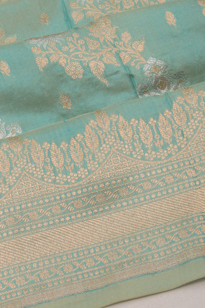 Banarasi Silk Jaal Pastel Blue Saree