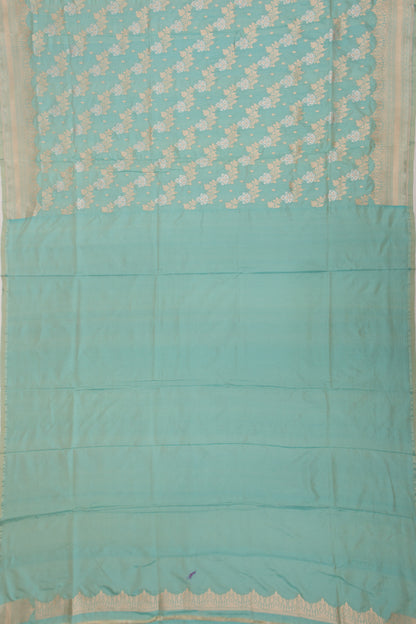 Banarasi Silk Jaal Pastel Blue Saree