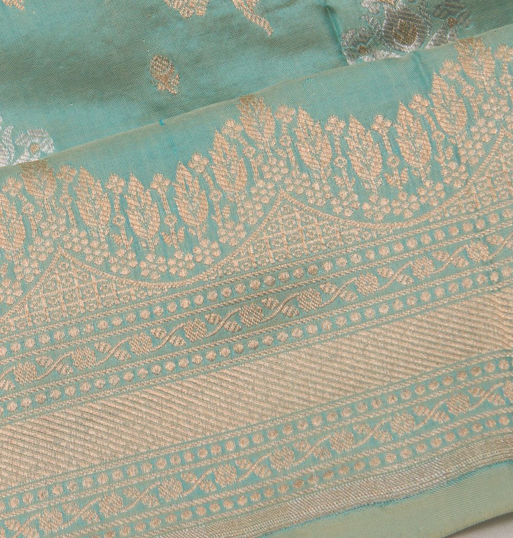 Banarasi Silk Jaal Pastel Blue Saree