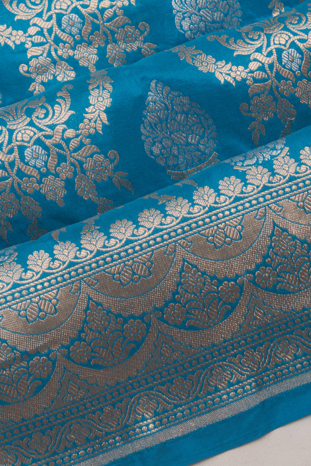 Banarasi Silk Brocade Sky Blue Saree