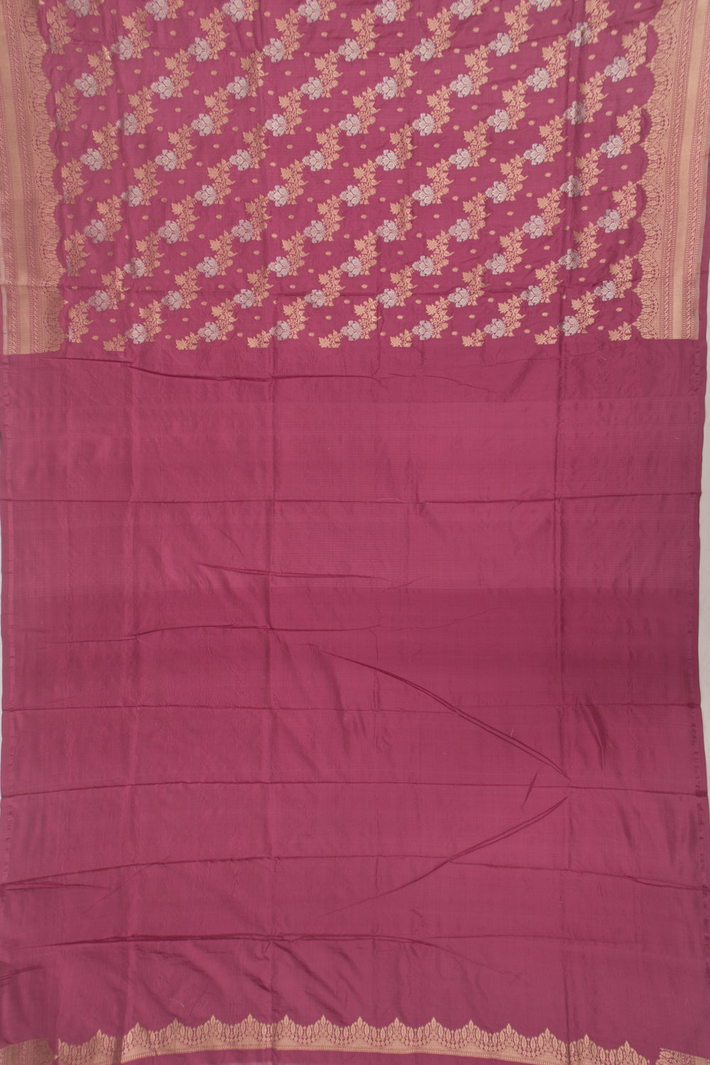Banarasi Silk Jaal And Butta Pink Saree