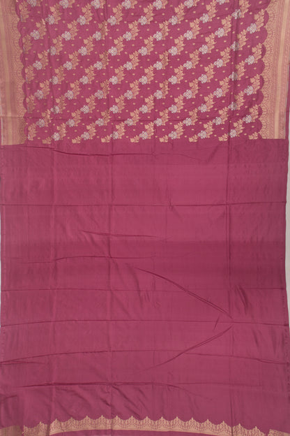 Banarasi Silk Jaal And Butta Pink Saree