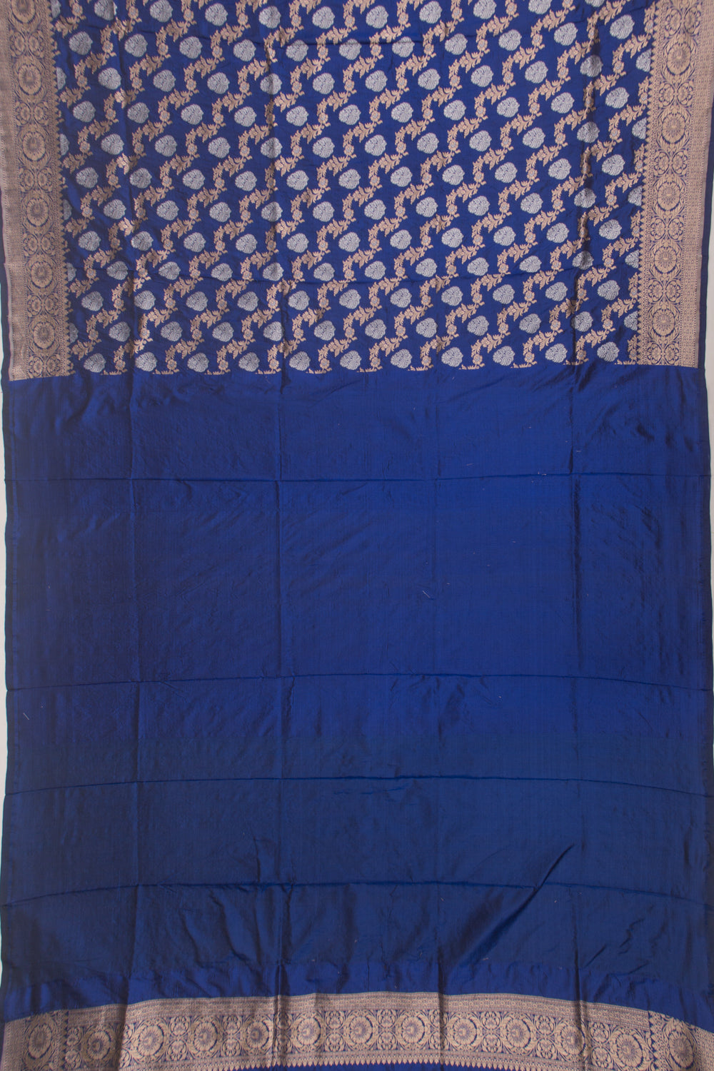 Banarasi Silk Jaal And Butta Dark Blue Saree