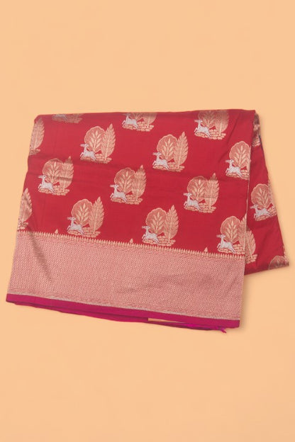 Banarasi Silk Butta Red Saree