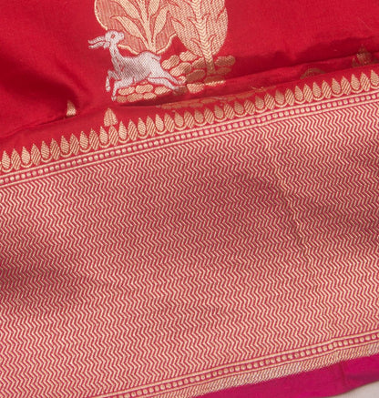 Banarasi Silk Butta Red Saree