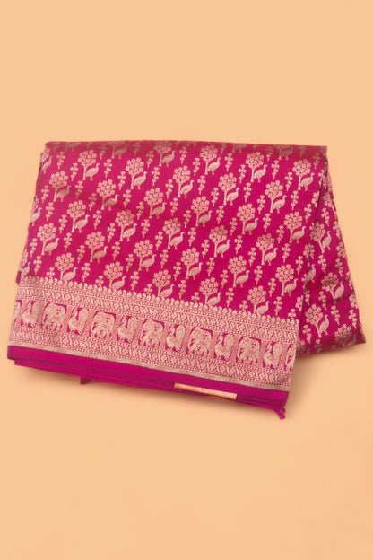 Banarasi Silk Brocade Pink Saree