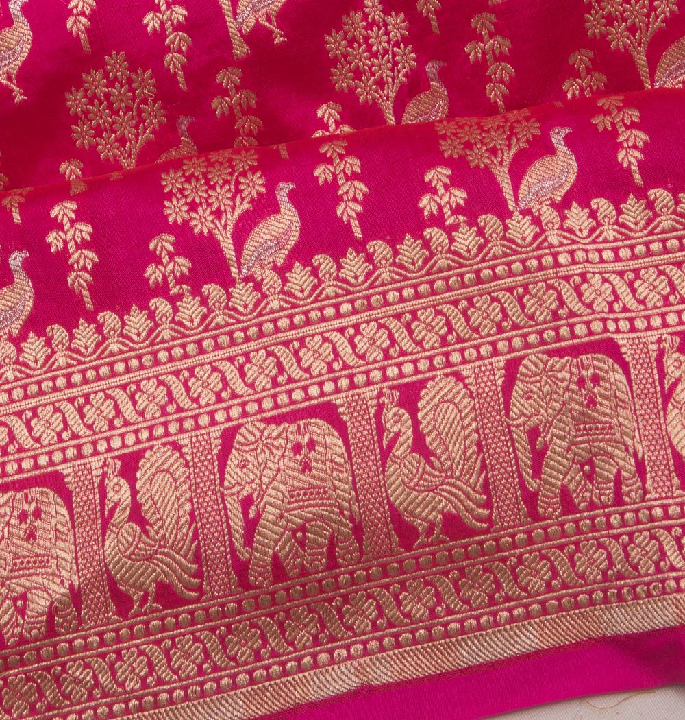 Banarasi Silk Brocade Pink Saree