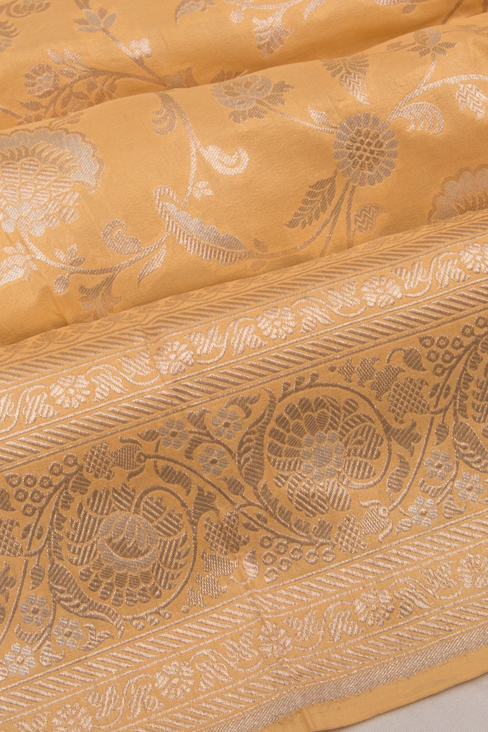 Banarasi Silk Jaal Yellow Saree