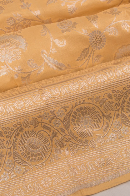 Banarasi Silk Jaal Yellow Saree