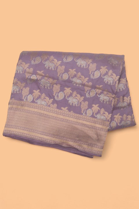 Banarasi Silk Jaal Lilac Saree