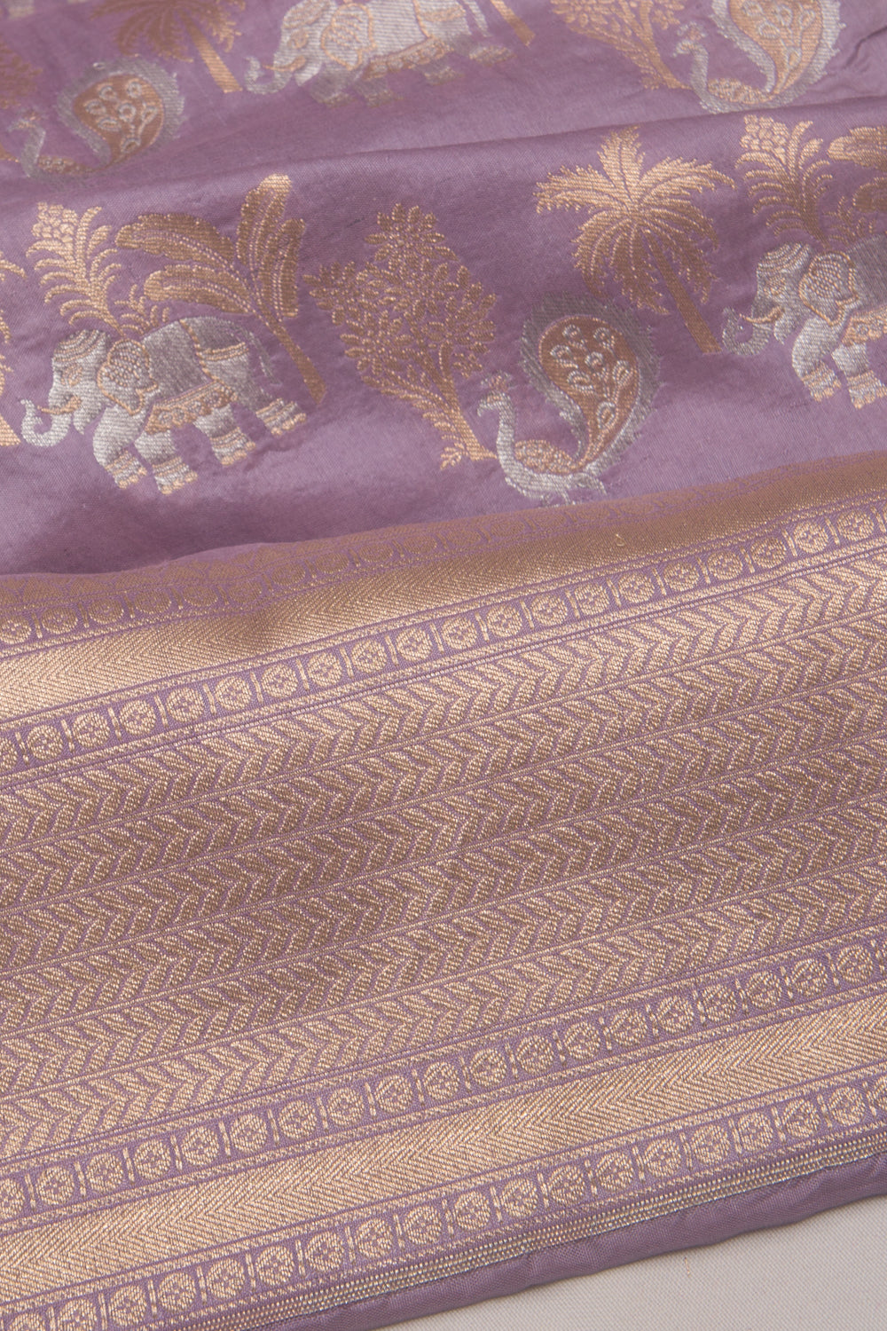 Banarasi Silk Jaal Lilac Saree