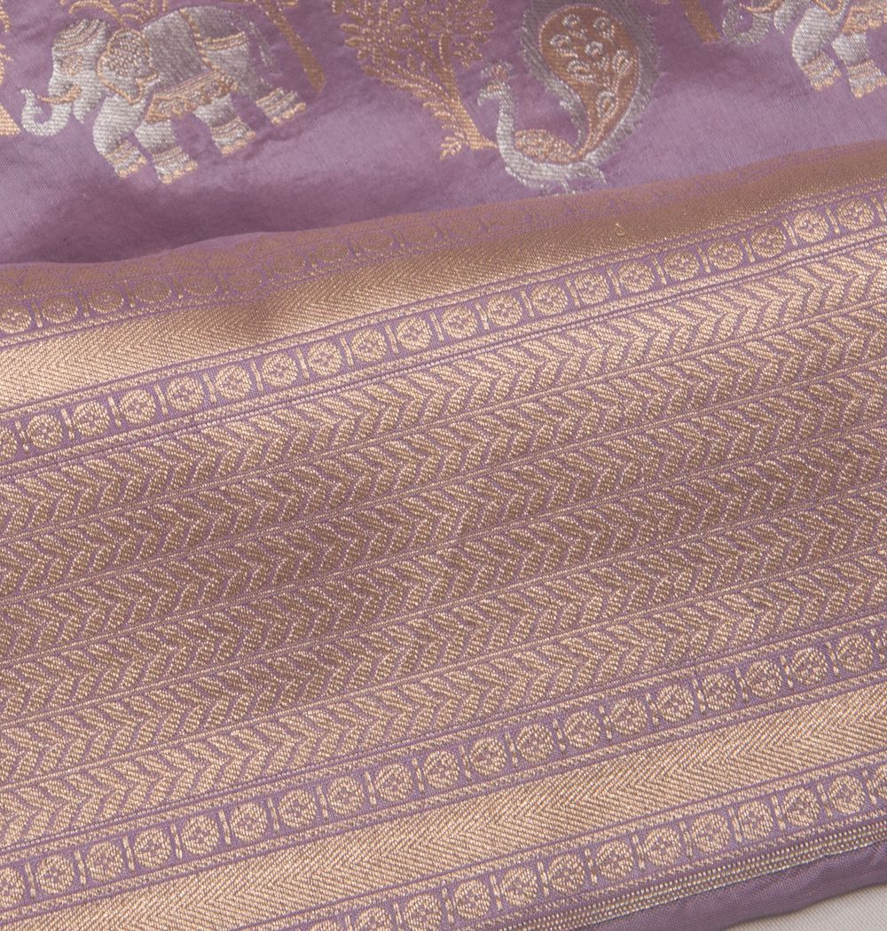 Banarasi Silk Jaal Lilac Saree