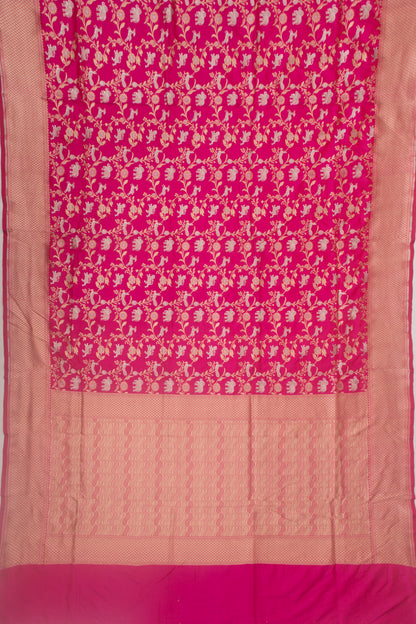 Banarasi Silk Shikargah Jaal Pink Saree