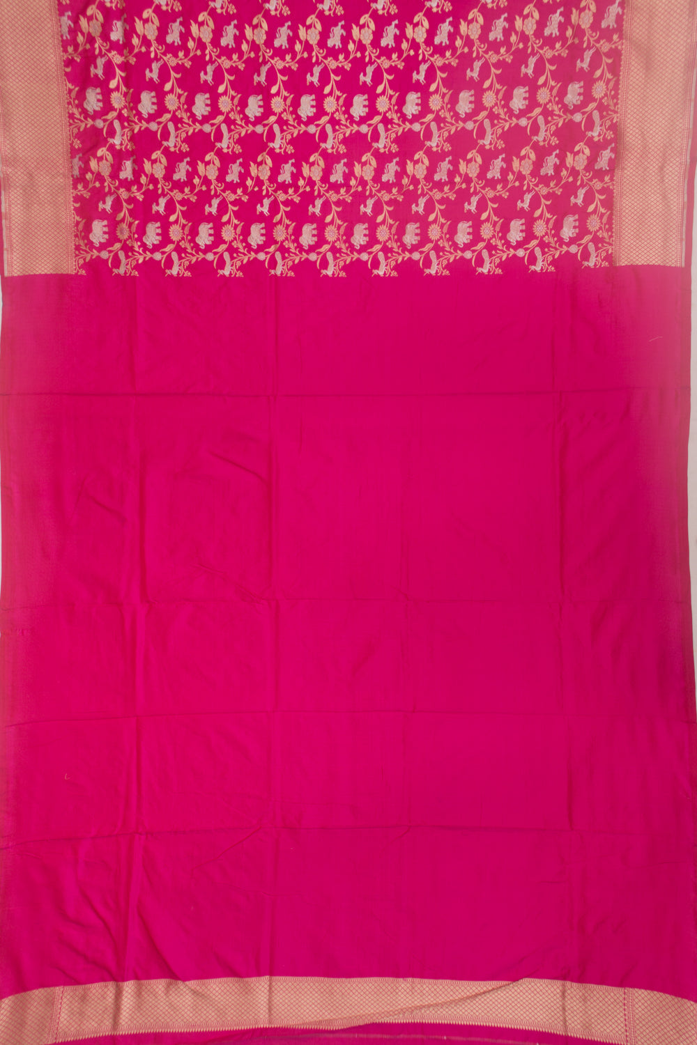 Banarasi Silk Shikargah Jaal Pink Saree