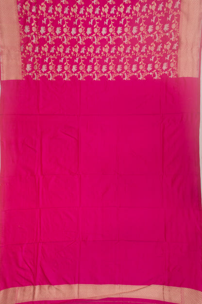 Banarasi Silk Shikargah Jaal Pink Saree