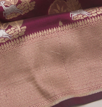 Banarasi Silk Butta Purple Saree