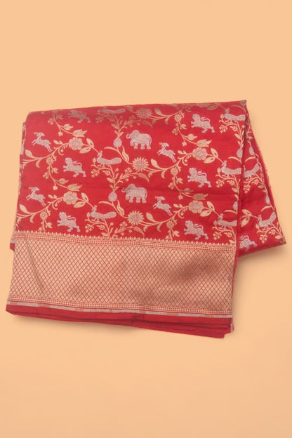 Banarasi Silk Embroidery Green Saree