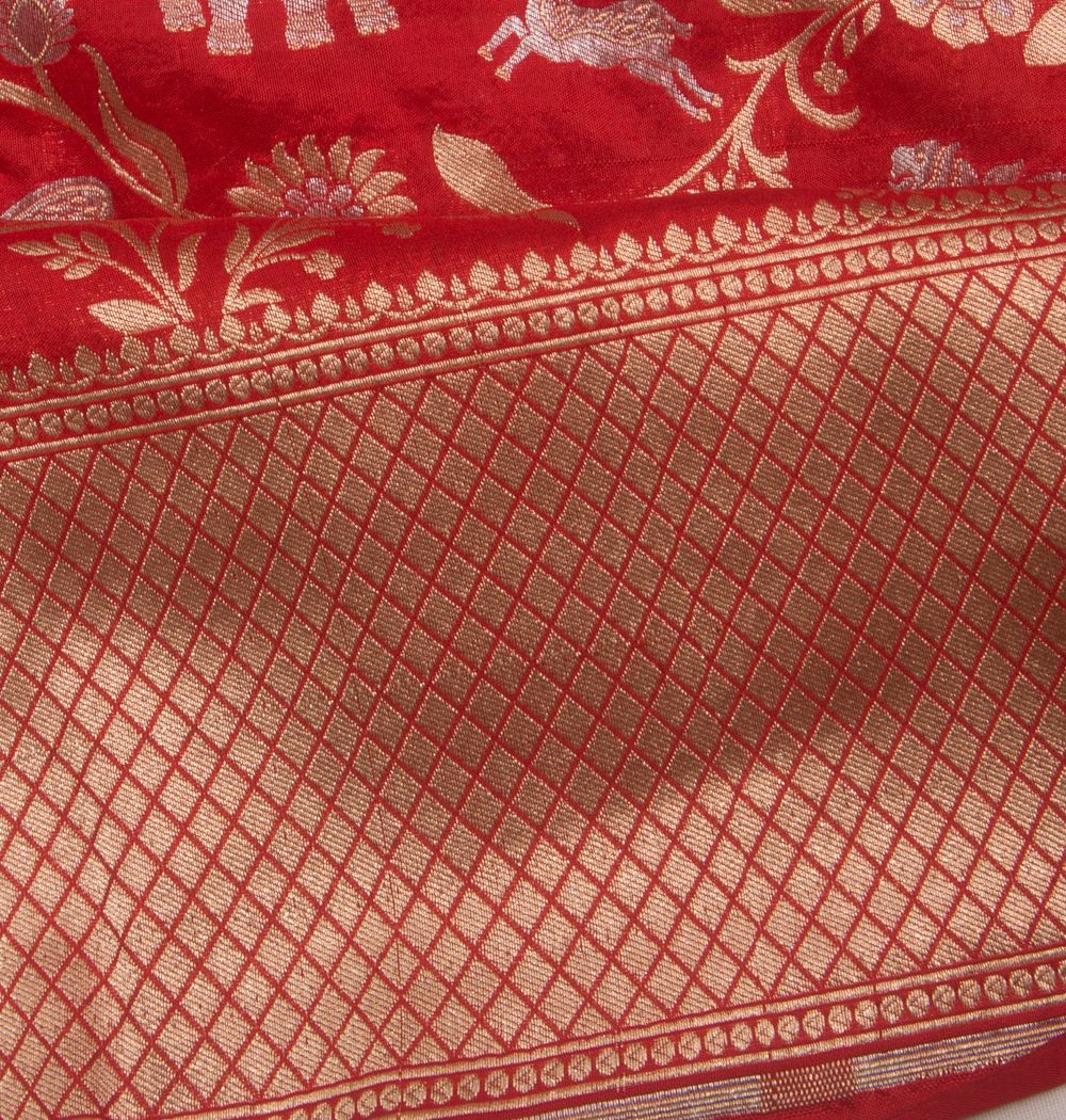 Banarasi Silk Jaal Pink Saree