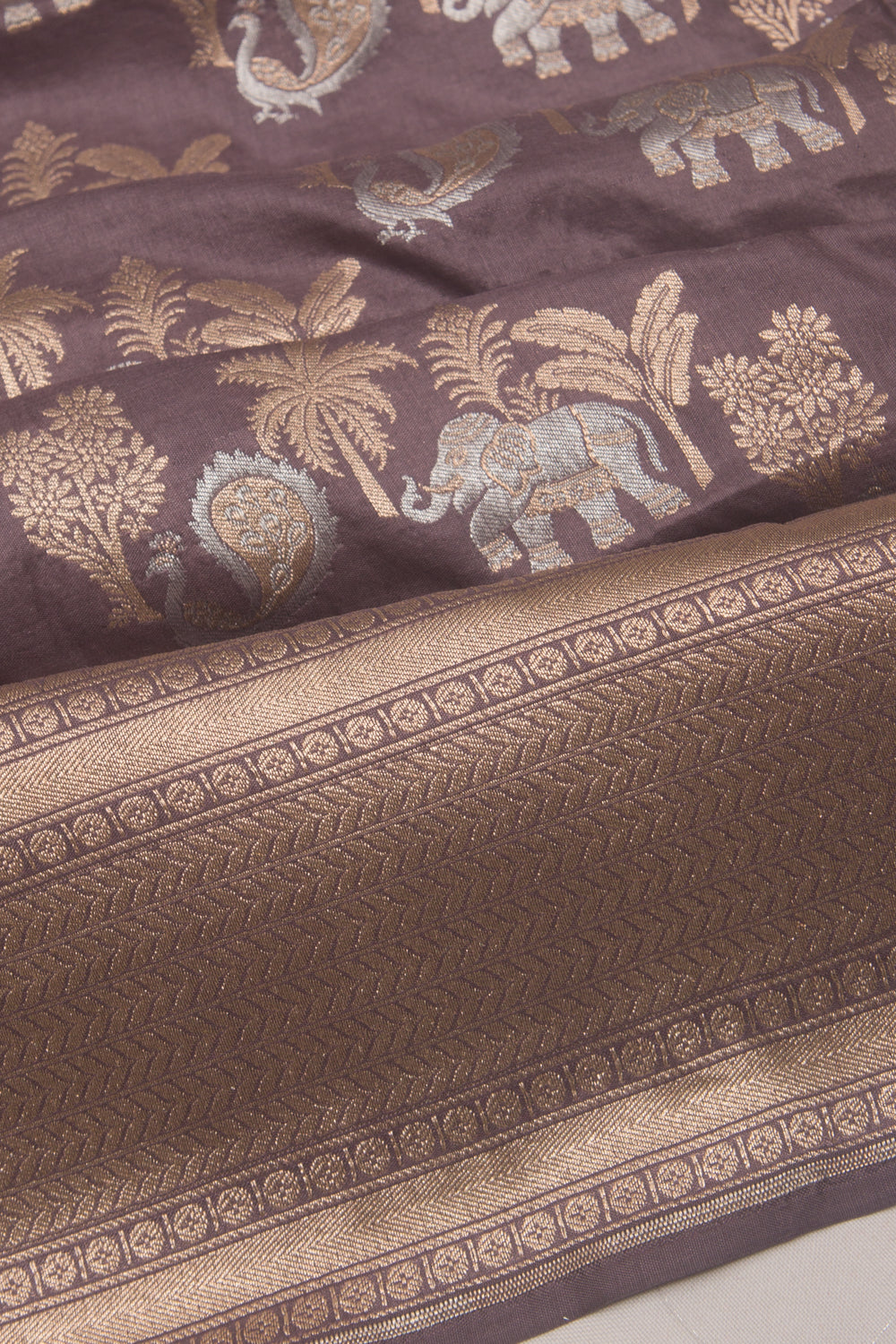 Banarasi Silk Jaal Grey Saree