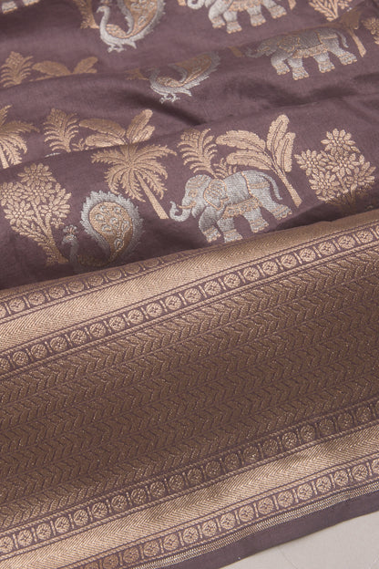 Banarasi Silk Jaal Grey Saree
