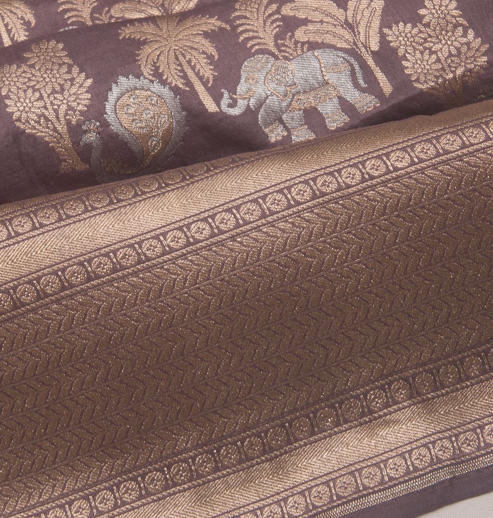 Banarasi Silk Jaal Grey Saree
