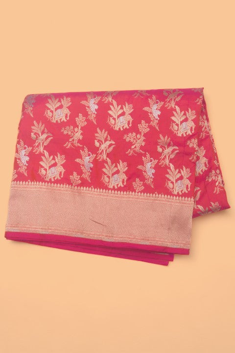 Banarasi Silk Brocade Pink Saree