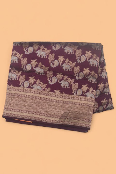 Banarasi Silk Jaal Purple Saree