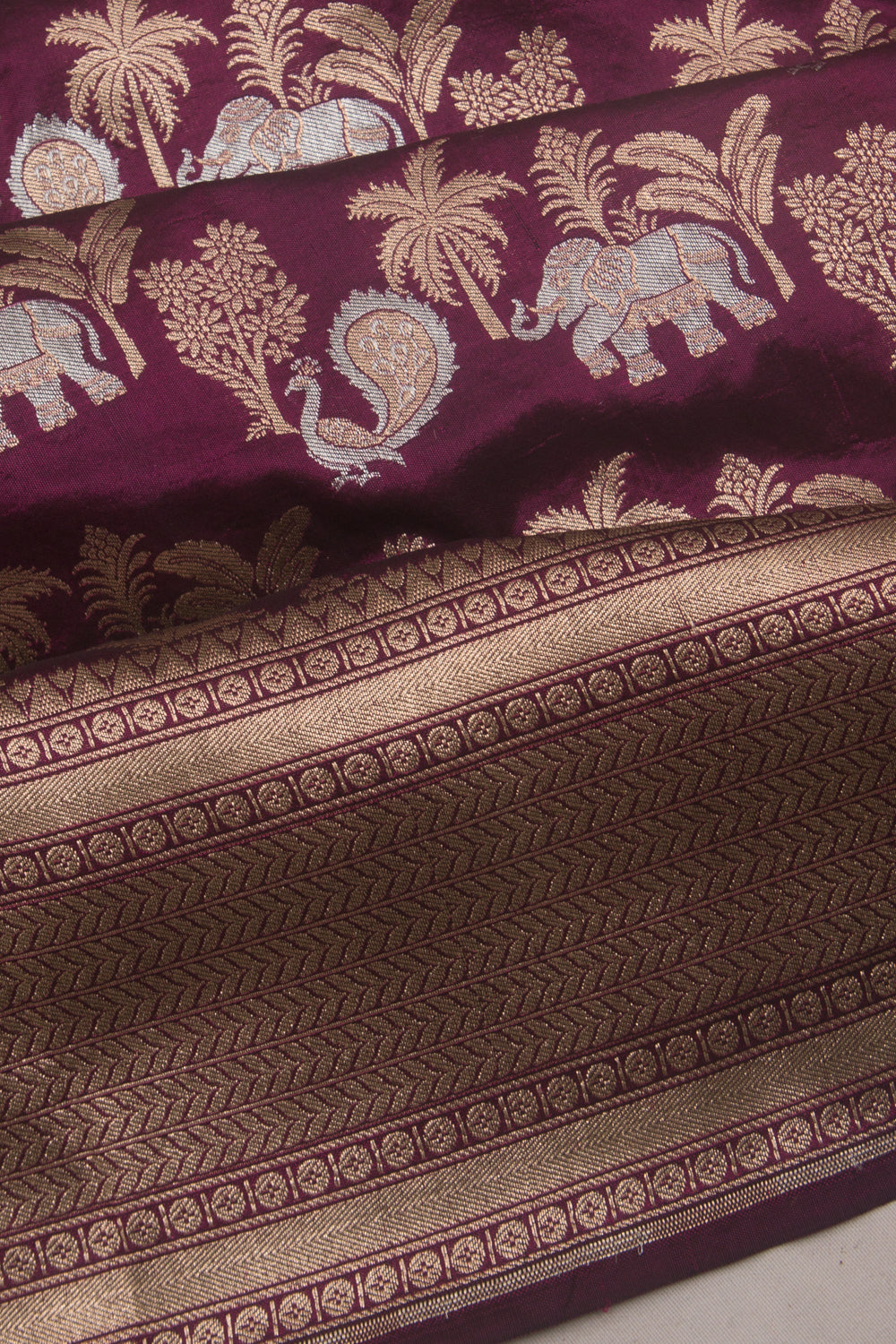 Banarasi Silk Jaal Purple Saree