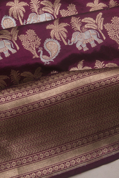 Banarasi Silk Jaal Purple Saree