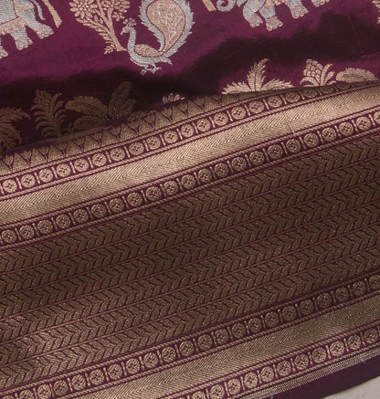 Banarasi Silk Jaal Purple Saree
