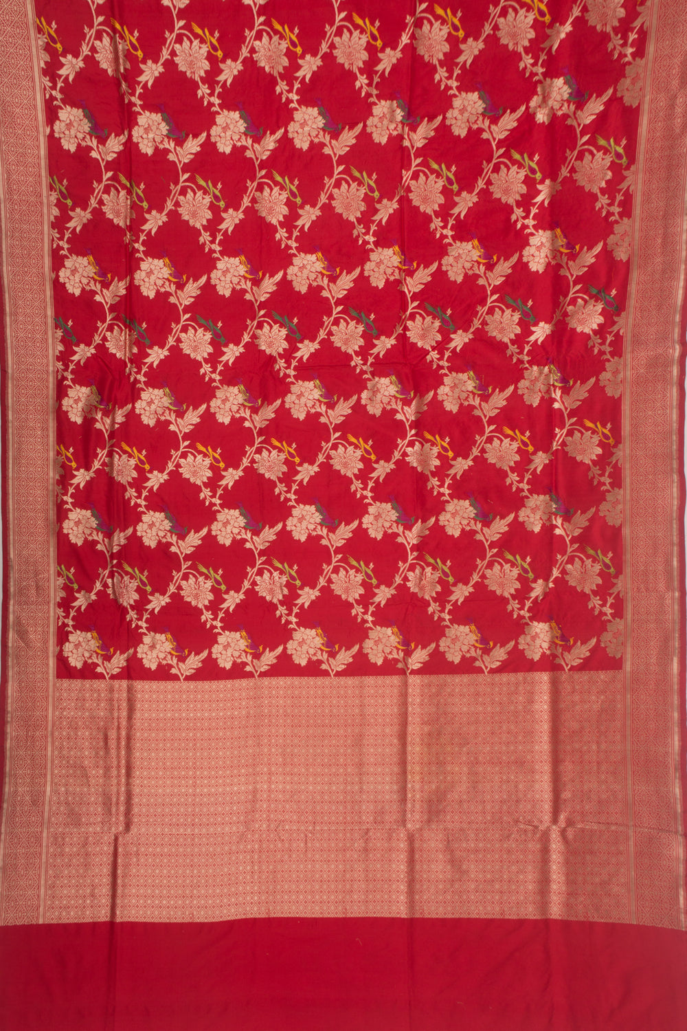 Banarasi Silk Jaal Red Saree